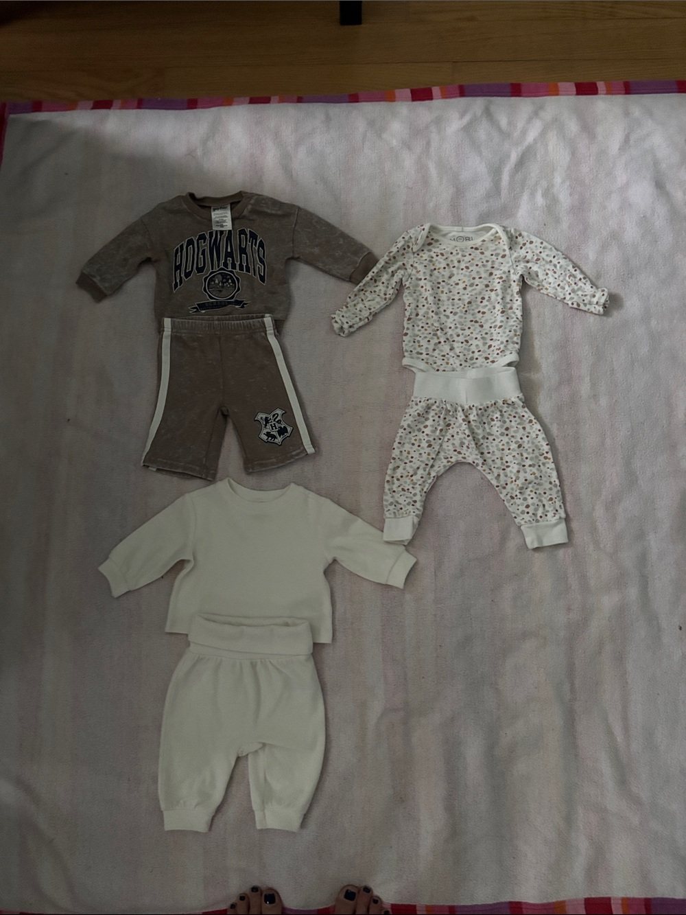THREE  2-piece Baby Outfits - like new.  Size: 0-3 Months